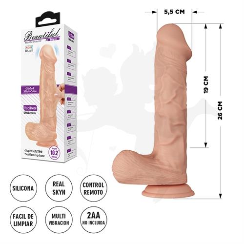 Dildo con sopapa y vibracion de textura pellizcable